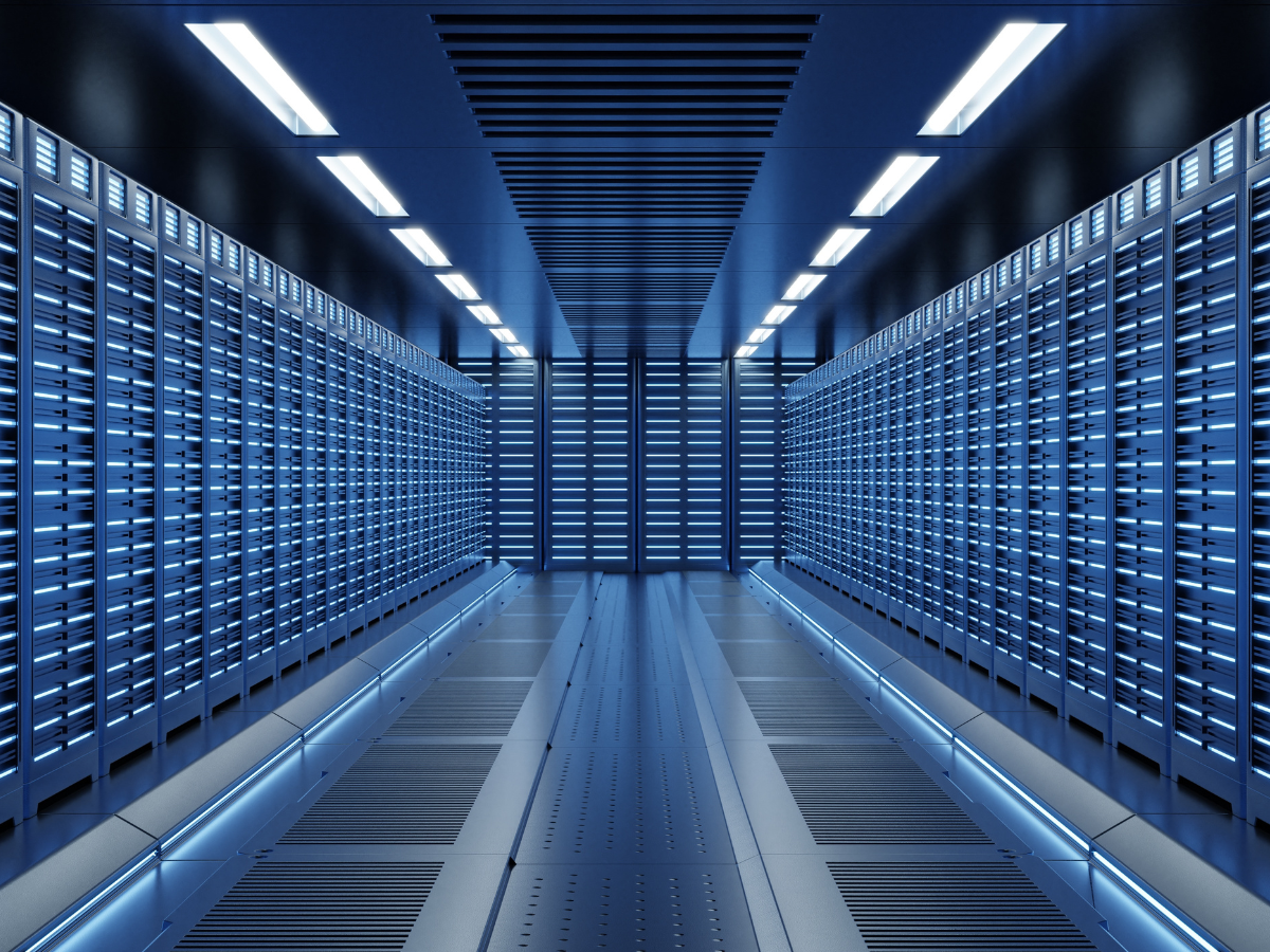 High-performance computing cluster in blue. Credit: Vanitjan/Adobe Stock